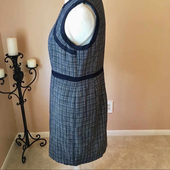HP Talbots Navy Tweed Sleeveless Sheath Dress 12P - Picture 4 of 8